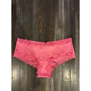 Victoria's Secret Pink Ribbed Lace Trim Cheeky Panty